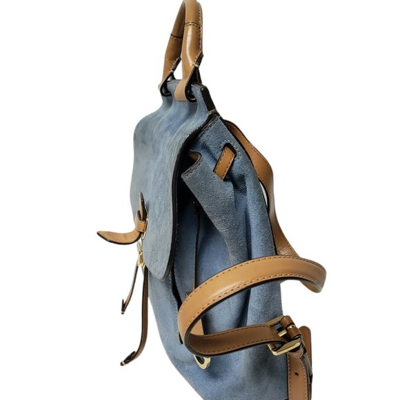 Michael Kors Romy blue suede leather backpack main image 4